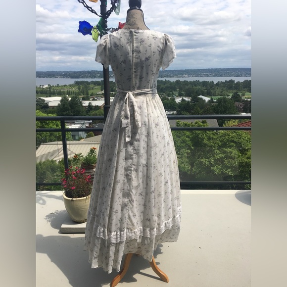 Vintage Gunn Sax by Jessica McClintock Prairie Dress Cottage-core  - Size 9 - Picture 6 of 17